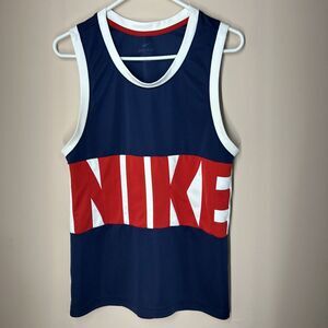 Nike Dri-Fit Mens Blue Basketball Jersey Tank Top Size Small